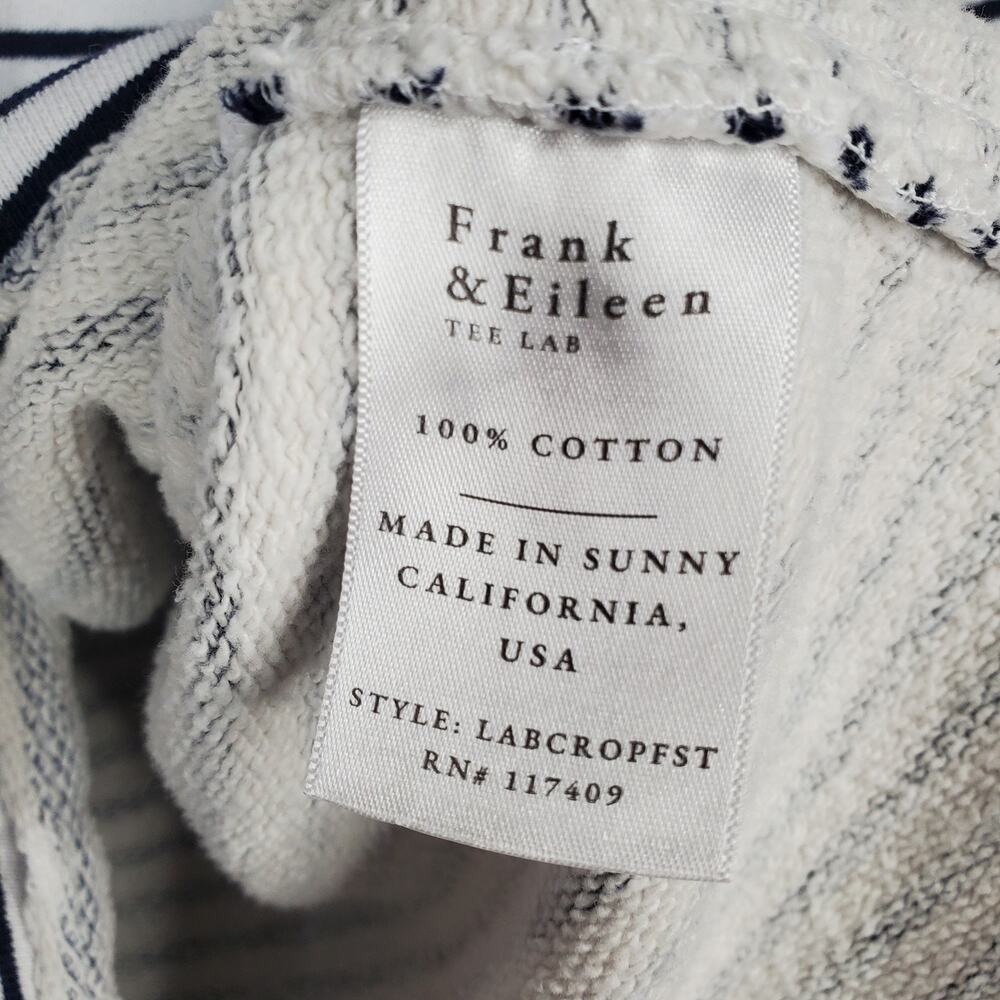 Frank & Eileen Mini Belfast Crop Peacoat Navy French Stripe Cotton Size Small - Picture 10 of 11
